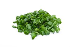 Green Spring Onions Cutting Stock Image
