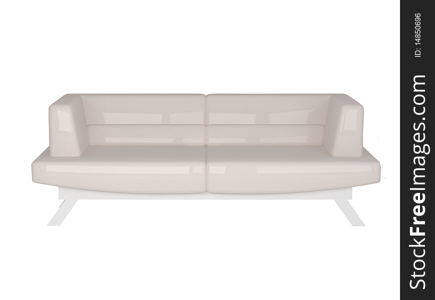 Modern brown sofa isolated on white background, 3D illustrations. Modern brown sofa isolated on white background, 3D illustrations