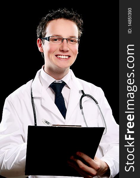 Young and attractive man doctor assistant