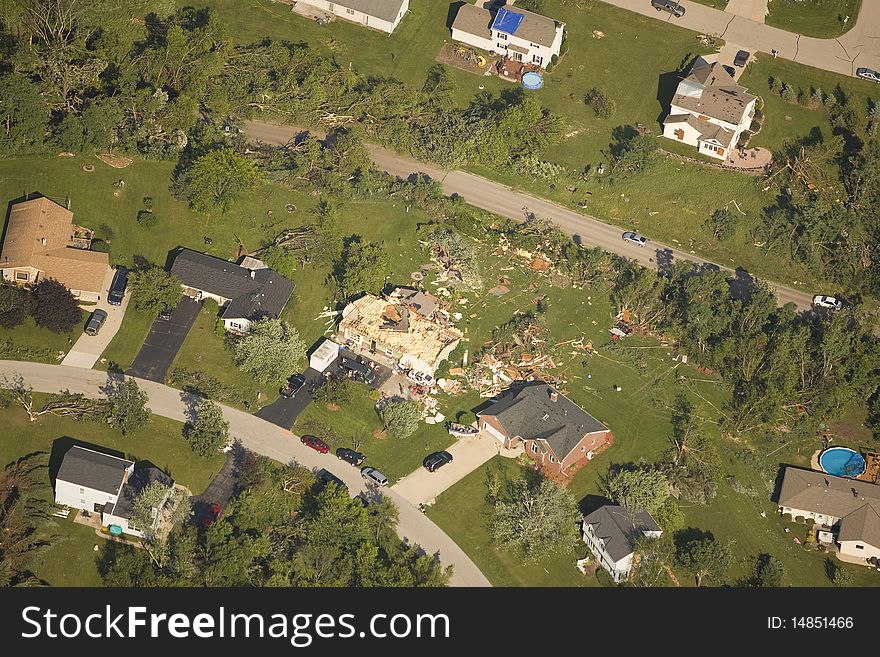 Houses damaged by tornado in Eagle Wisconsin. Houses damaged by tornado in Eagle Wisconsin