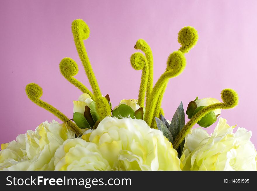 Under clean background artificial flower