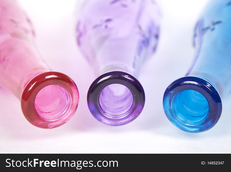 Bright multicolored design decorative bottles