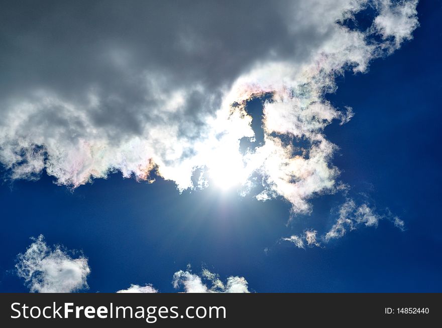 Bright rays of sun breaking through clouds. Bright rays of sun breaking through clouds