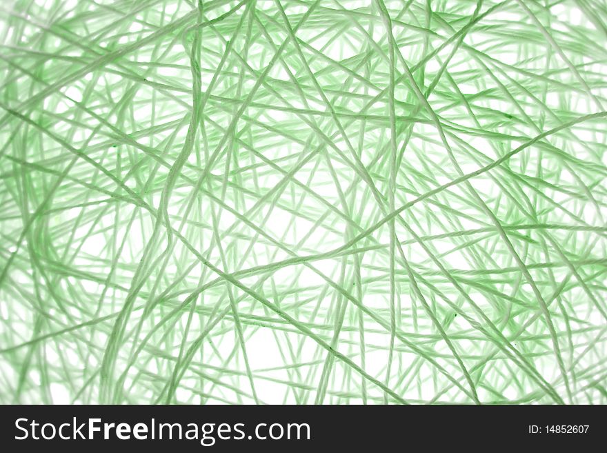 Green Color Thread Web Abstract