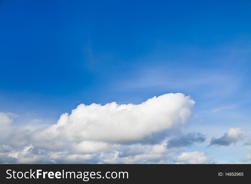 Blue sky with some white puffy clouds