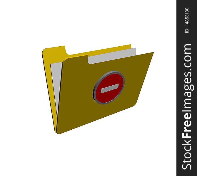 A locked document folder - 3d. A locked document folder - 3d