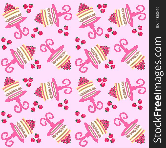 seamless cake pattern on pink background. seamless cake pattern on pink background