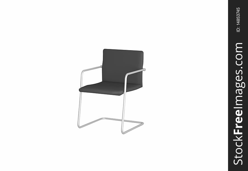 Black office armchair, 3D render. Black office armchair, 3D render