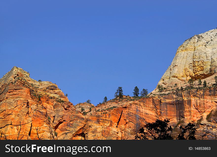 Red rock hills in the Zion national park Utah