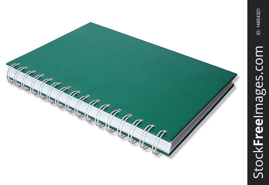 Green Cover Notebook Perspective single blank page. Green Cover Notebook Perspective single blank page