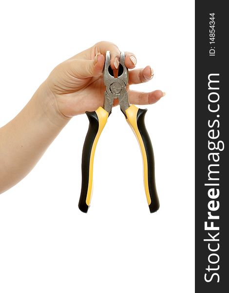 Pliers In A Beautiful Female Hand