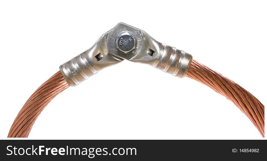 The cleared copper electric power cables with connectors