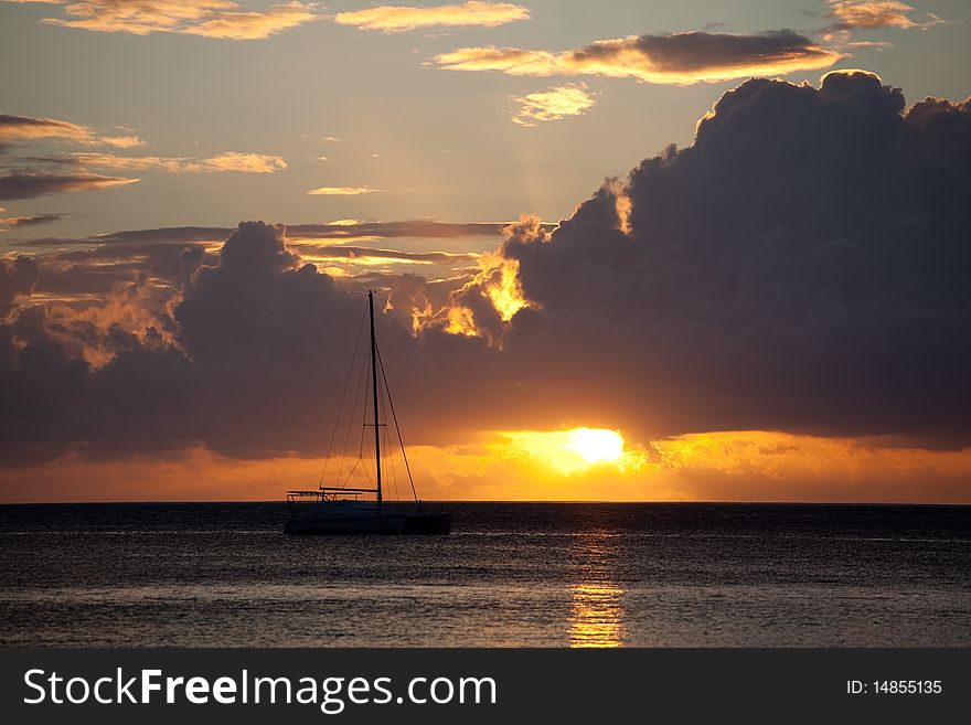 Sunset on Moorea, French Polynesia. Sunset on Moorea, French Polynesia.