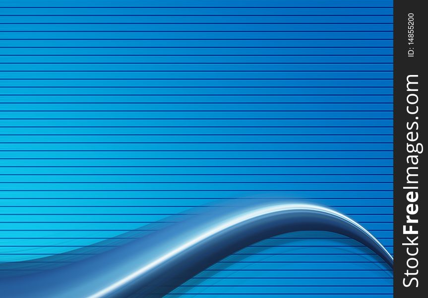 Blue dynamic wave over blue background. Abstract illustration