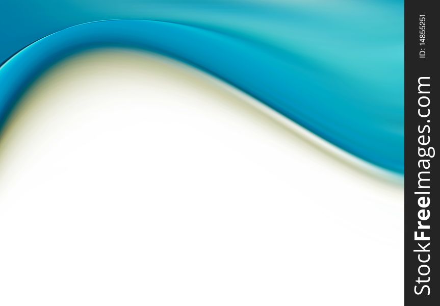 Blue dynamic wave over white background. Illustration