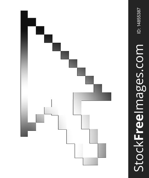 Cursor chrome over white background. Illustration