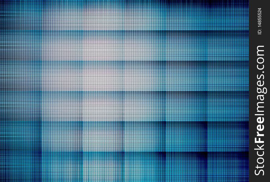 Blue and black square with light. Illustration