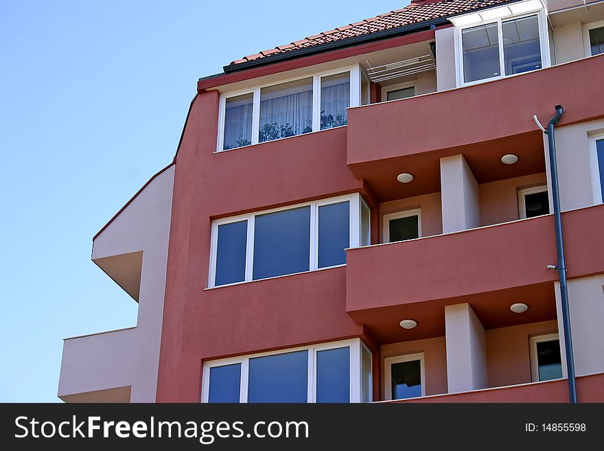 Urban home Building with windows in details.