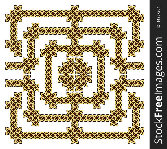 Set of elements and brushes for creation of the Celtic knot frame. Set of elements and brushes for creation of the Celtic knot frame