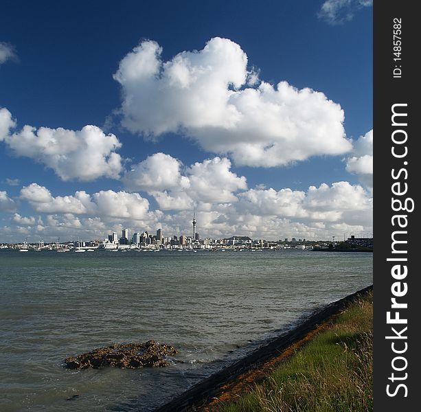 Auckland skyline from North Shore, New Zealand