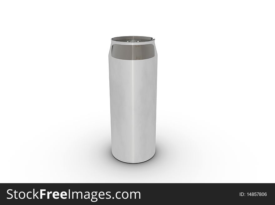 Illustration of a drink can on white