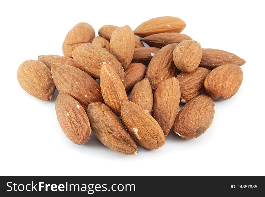 Almonds isolated on white background