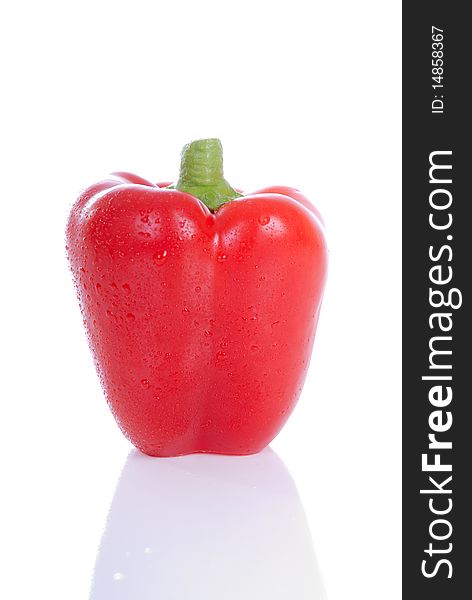 Photograph showing red pepper isolated. Photograph showing red pepper isolated