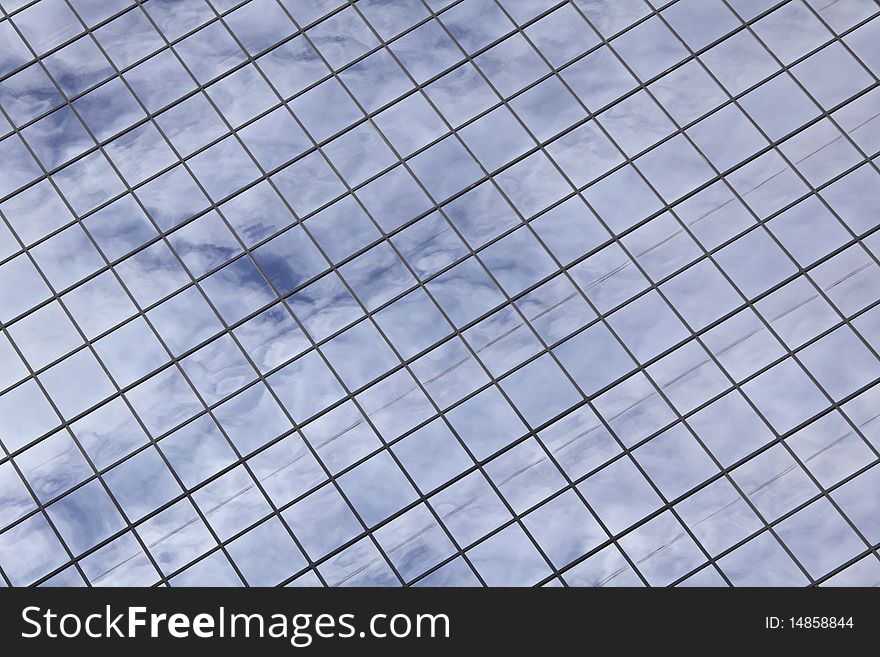 Modern Office Building With Cloud Reflection