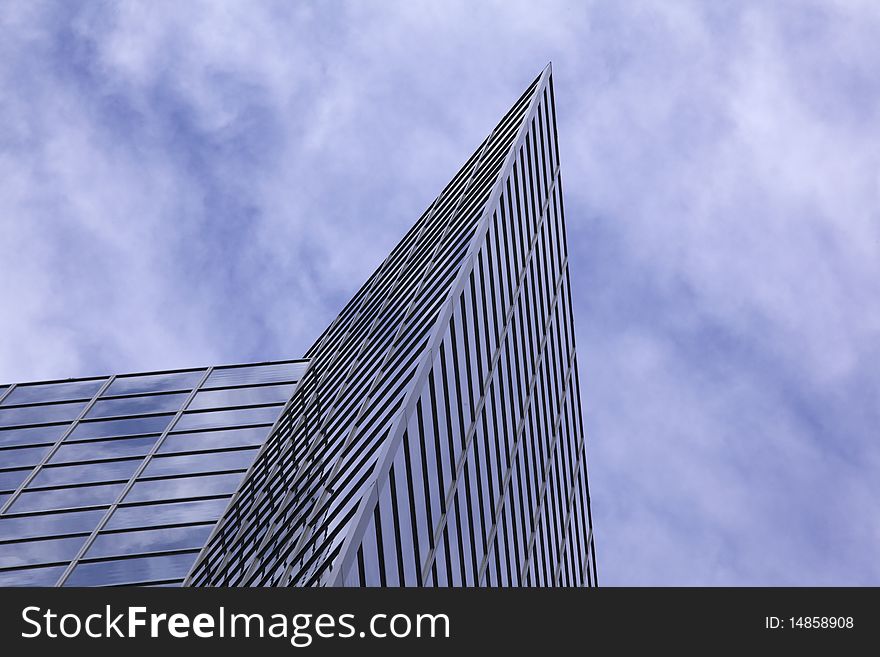 Modern Office Building With Cloud Reflection