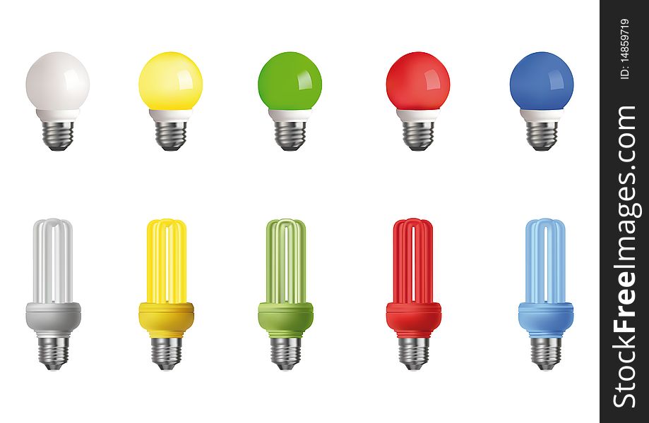 Ten Multi-colored Lamps