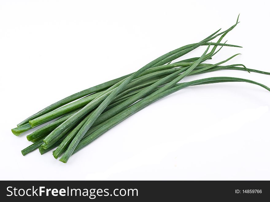 Green onion isolated on white