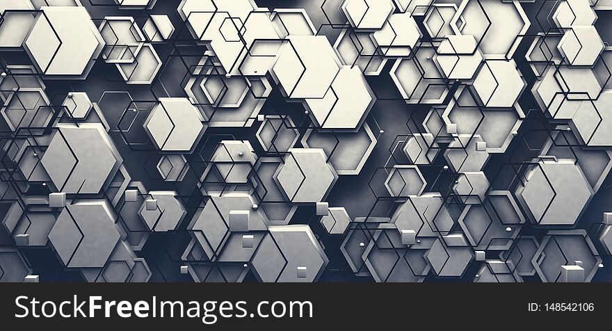 White design pattern.Hexagons and grid surface. White design pattern.Hexagons and grid surface