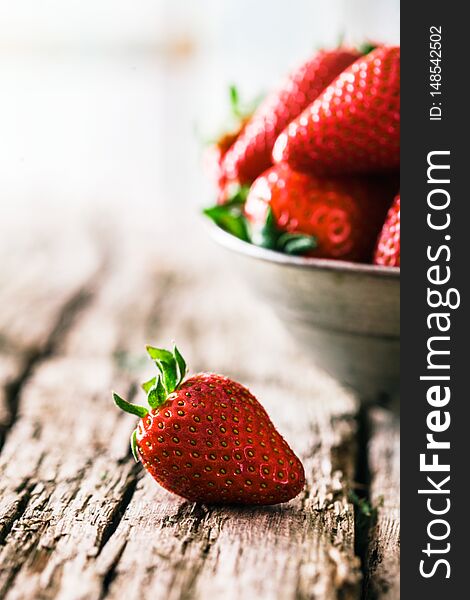 Strawberries On Wood