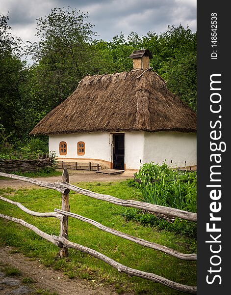 Old house in traditional ukrainian country village