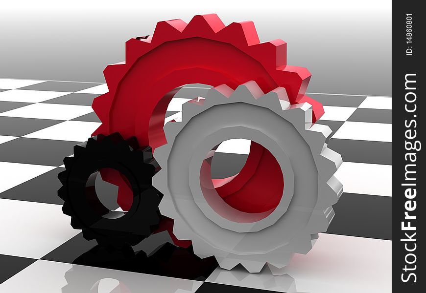 Gears technologi concept 3d model. Gears technologi concept 3d model