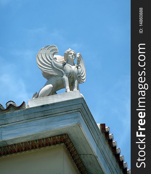 Sphinx, detail from the university of Athens Greece