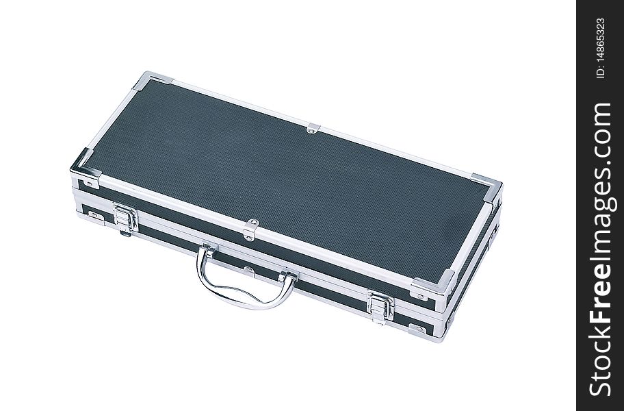 Aluminum case isolated on white