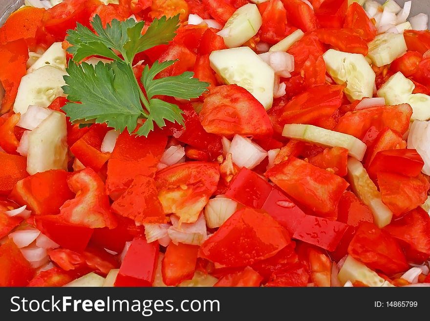 Fresh mixed red white salad. Fresh mixed red white salad