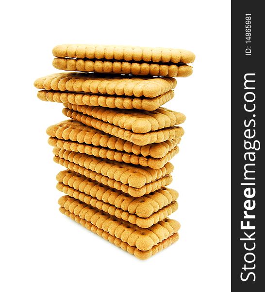 Sandwich biscuits isolated on white