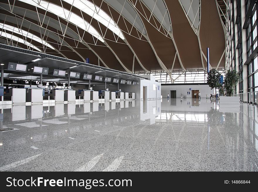 International airport interior. Shanghai. China. International airport interior. Shanghai. China