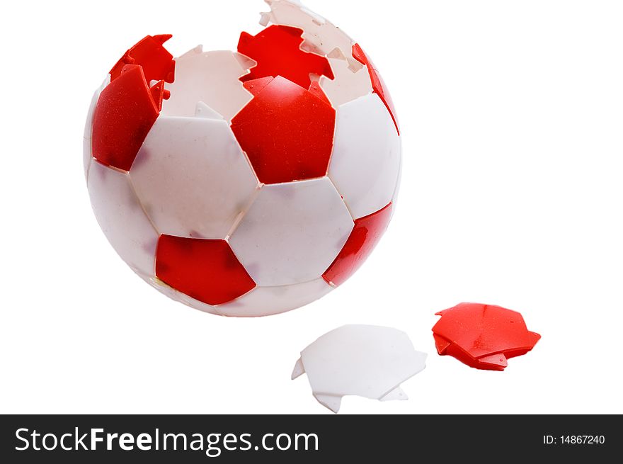 Plastic puzzle ball with football design  ornament. Plastic puzzle ball with football design  ornament