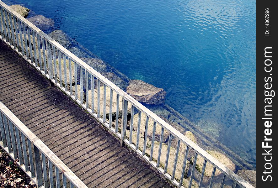 A little pathway across a lake. A little pathway across a lake.