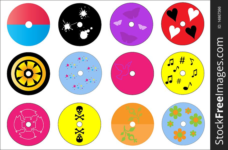 Funky labels for cds or dvds