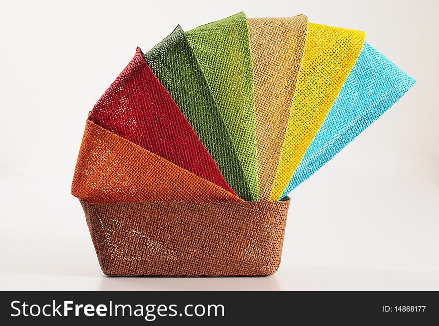 Handmade colorful straw basket for decoration. Handmade colorful straw basket for decoration.