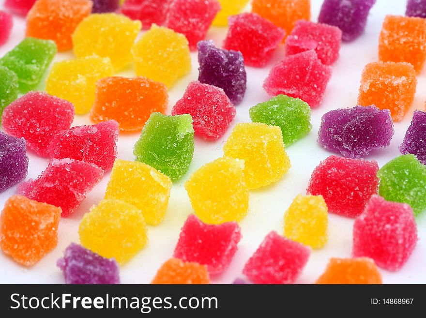 Close up of colorful candies jelly