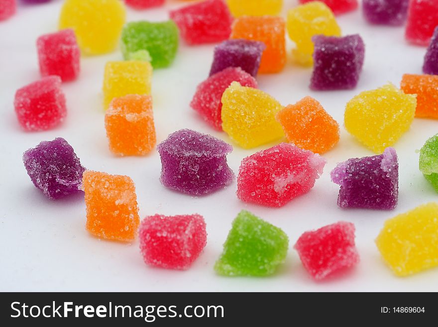 Close up of colorful candies goog jelly