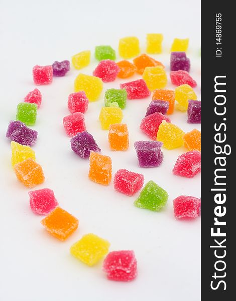 Close up of colorful candies jelly