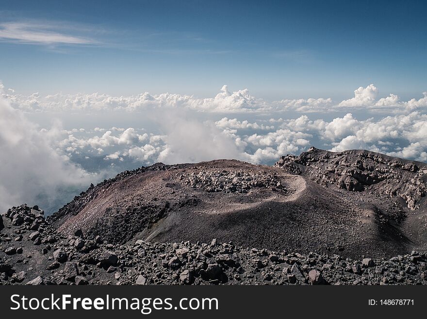 The Crater Of The Volcano Semeru