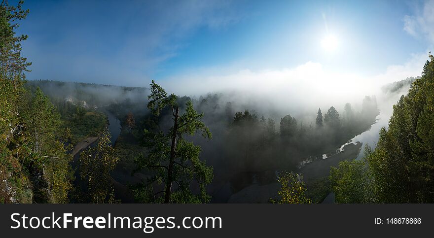 Beautiful Panorama Of A Sunny Morning In The National Park