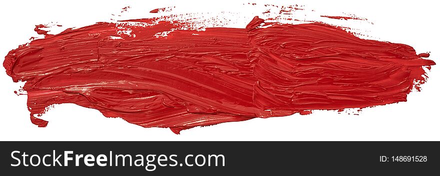 Red oil texture paint stain brush stroke